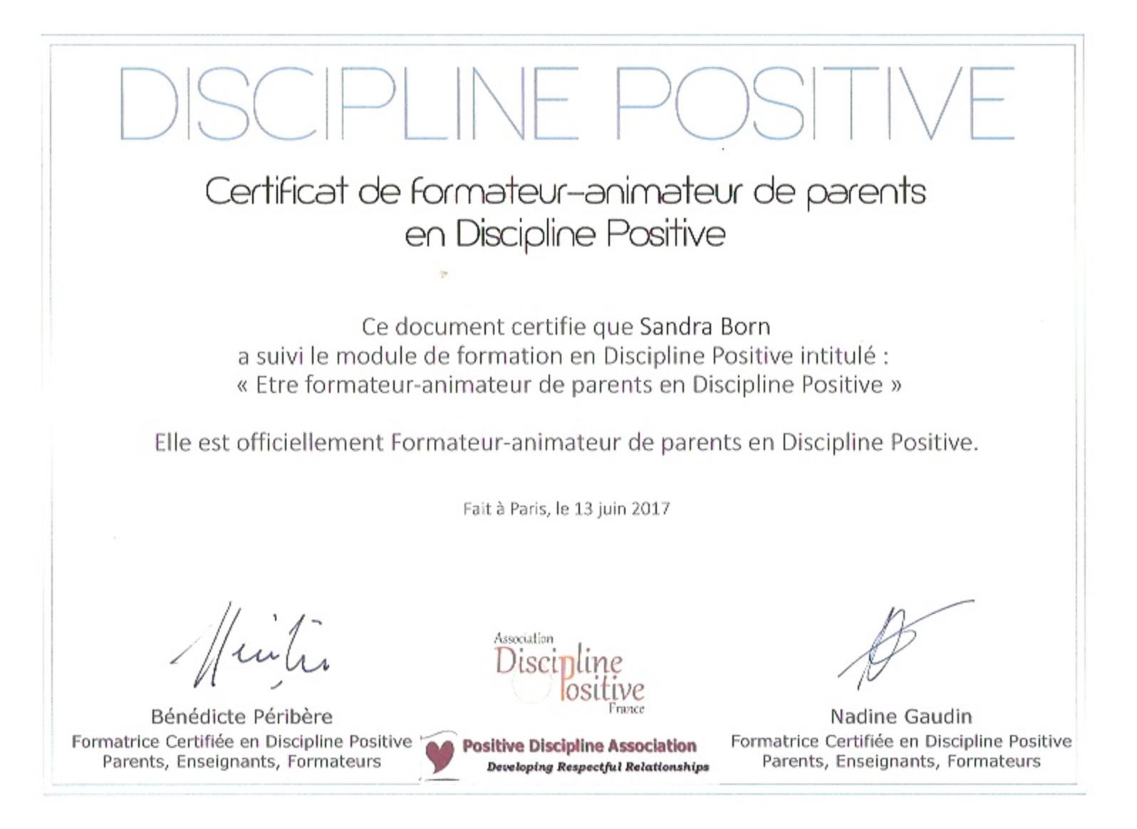 Positive Discipline - diploma
